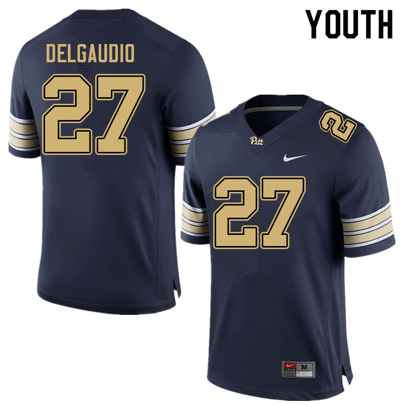 Youth #27 Luke DelGaudio Pitt Panthers College Football Jerseys Sale-Navy